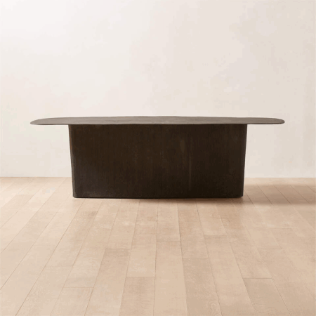 Black Dining Table with Fluted Base