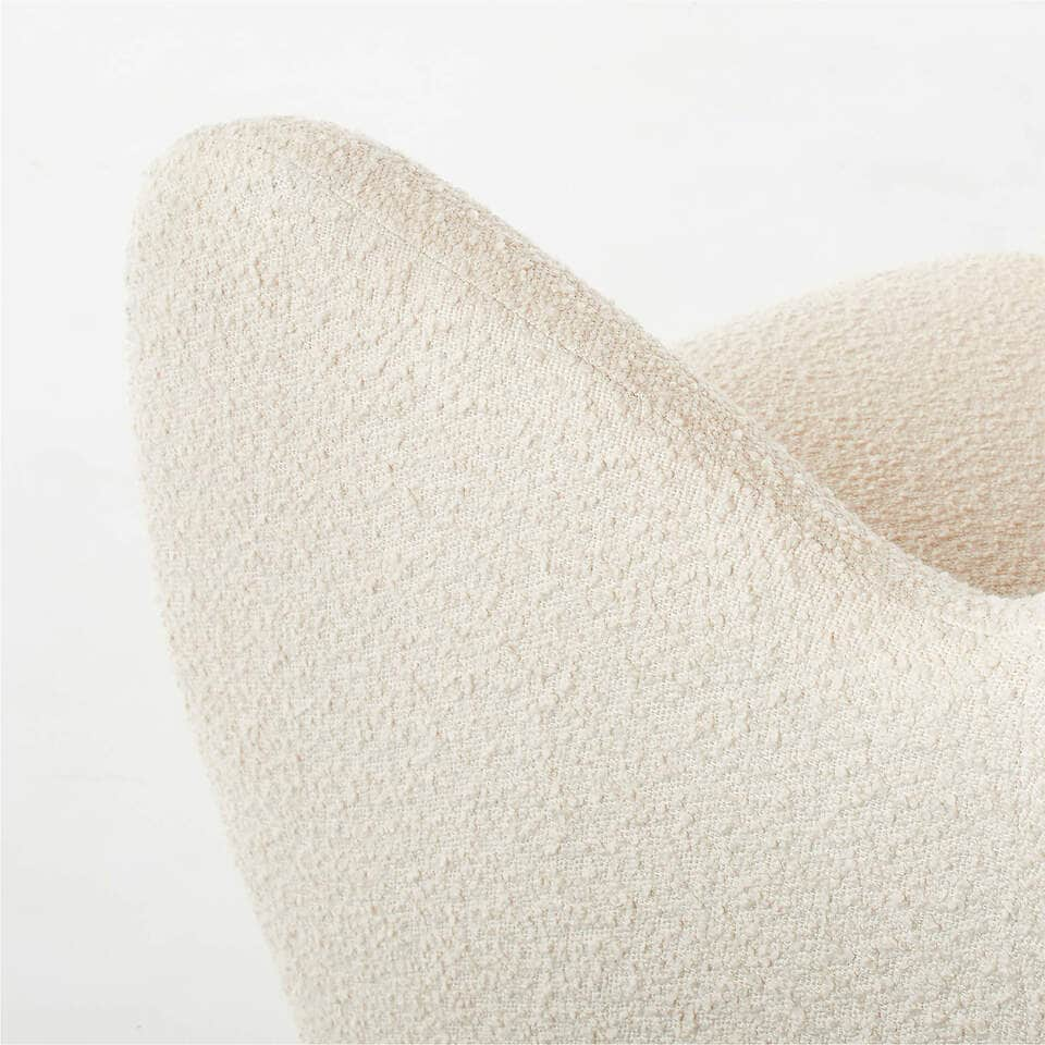 Bouclé Wing Chair with Bleached Oak Legs - Image 2