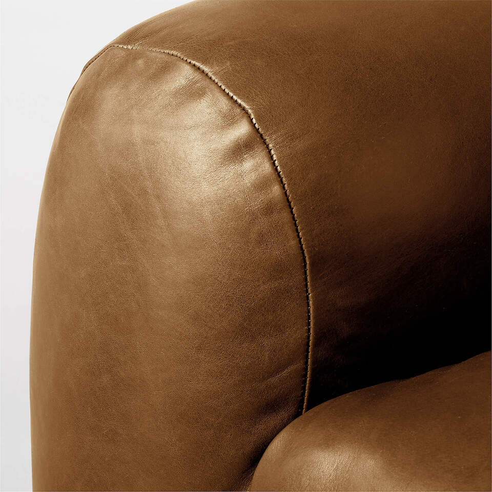 Tobacco Leather Lounge Chair - Image 2