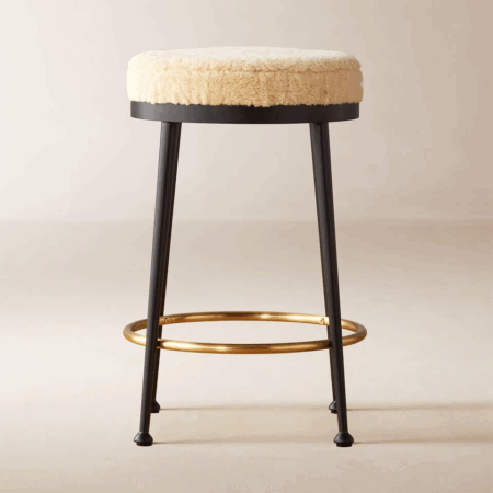Luxury Shearling Bar Stool