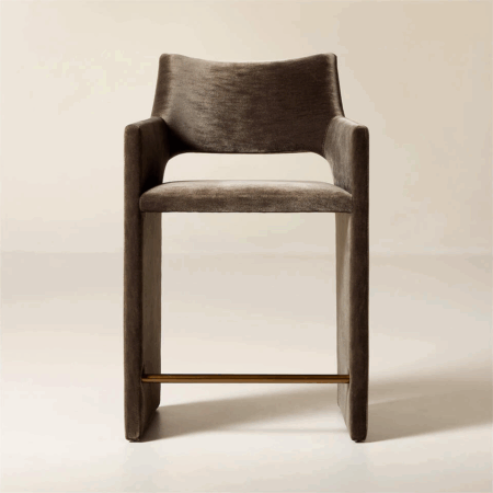Modern Velvet Counter Stool