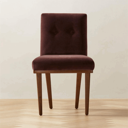 Velvet Dining Chair with Button Tufting